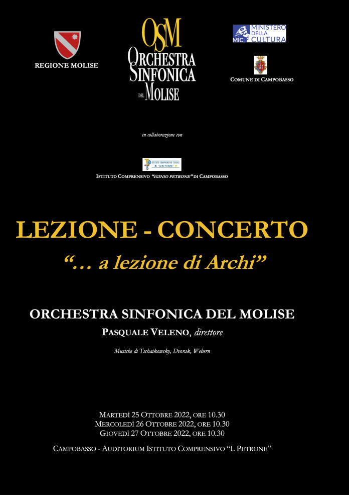 OSM Orchestra sinfonica del Molise Lezione Concerto a scuola di archi