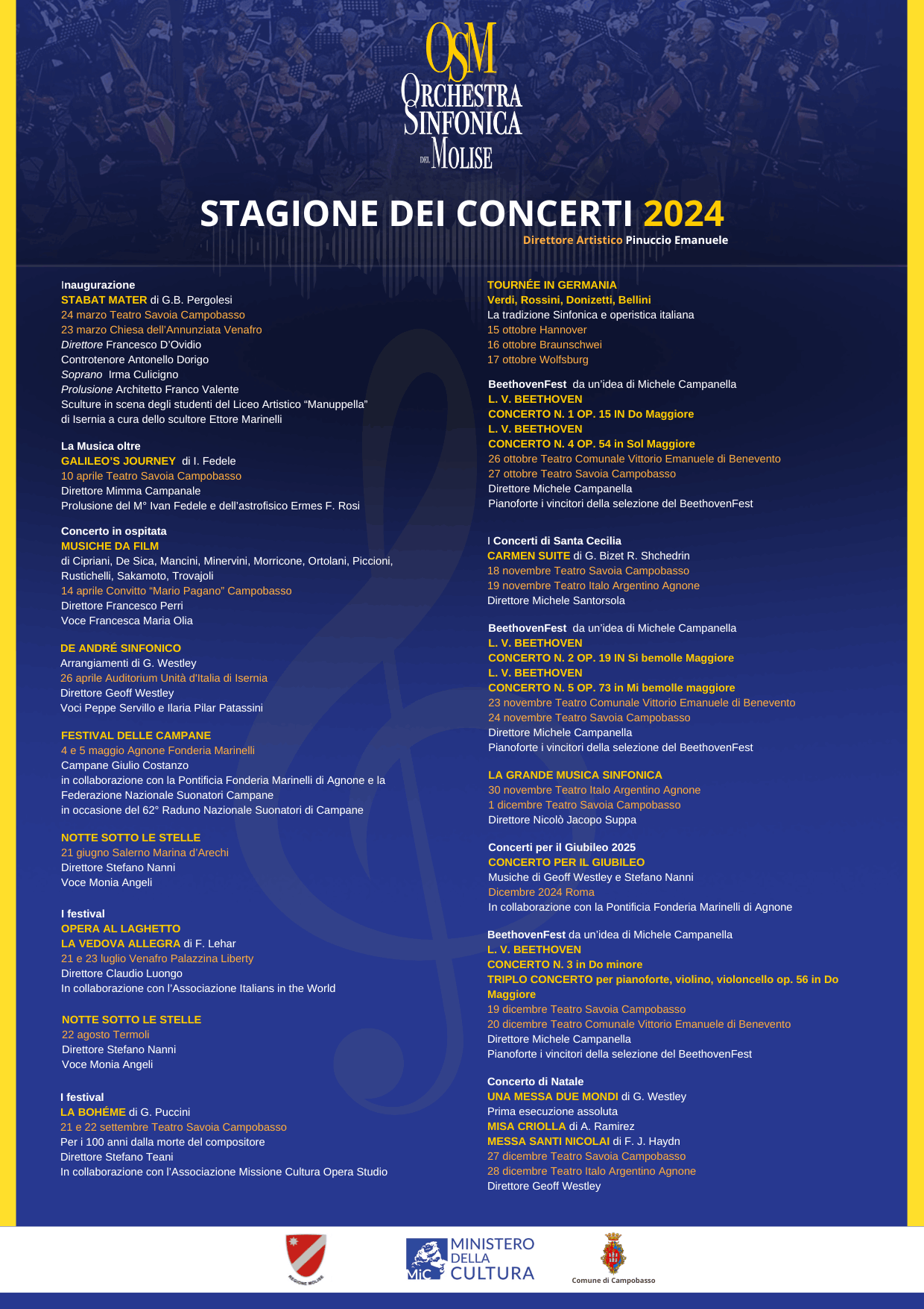 O.S.M. Stagione dei concerti 2024