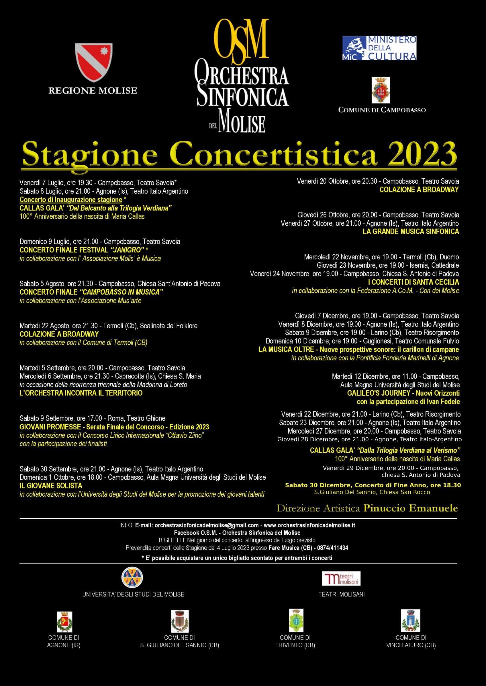 O.S.M. Stagione concertistica 2023